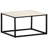 ZNTS Coffee Table White 60x60x35 cm Real Stone with Marble Texture 286439