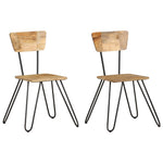 ZNTS Dining Chairs 2 pcs Solid Mango Wood 286455