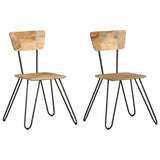 ZNTS Dining Chairs 2 pcs Solid Mango Wood 286455