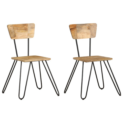 ZNTS Dining Chairs 2 pcs Solid Mango Wood 286455