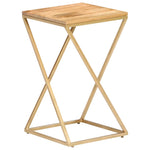 ZNTS Side Tables 2 pcs Solid Mango Wood and Steel 286467