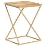 ZNTS Side Tables 2 pcs Solid Mango Wood and Steel 286467