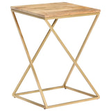 ZNTS Side Tables 2 pcs Solid Mango Wood and Steel 286467