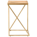 ZNTS Side Tables 2 pcs Solid Mango Wood and Steel 286467