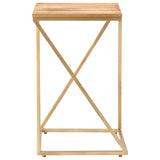 ZNTS Side Tables 2 pcs Solid Mango Wood and Steel 286467