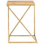 ZNTS Side Tables 2 pcs Solid Mango Wood and Steel 286467
