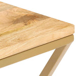 ZNTS Side Tables 2 pcs Solid Mango Wood and Steel 286467
