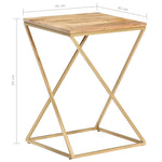 ZNTS Side Tables 2 pcs Solid Mango Wood and Steel 286467