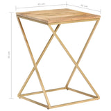 ZNTS Side Tables 2 pcs Solid Mango Wood and Steel 286467