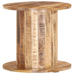 ZNTS Round Side Table 50x50x46 cm Solid Rough Mango Wood 286468