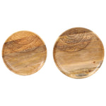 ZNTS Round Side Tables 2 pcs Solid Mango Wood and Steel 286470