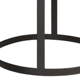 ZNTS Round Side Tables 2 pcs Solid Mango Wood and Steel 286470
