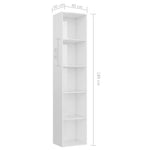 ZNTS Book Cabinet High Gloss White 40x30x189 cm Engineered Wood 800960