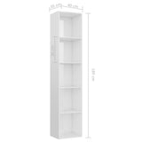 ZNTS Book Cabinet High Gloss White 40x30x189 cm Engineered Wood 800960