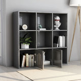 ZNTS Book Cabinet High Gloss Grey 98x30x98 cm Engineered Wood 801124