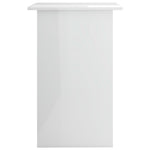 ZNTS Desk High Gloss White 90x50x74 cm Engineered Wood 801176