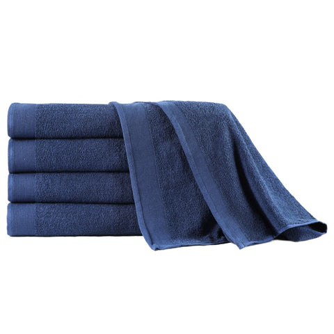 ZNTS Bath Towel Set 5 pcs Cotton 450 gsm 100x150 cm Navy 134669
