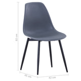 ZNTS Dining Chairs 2 pcs Grey PP 49477