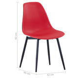 ZNTS Dining Chairs 4 pcs Red PP 49490