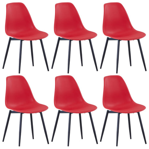 ZNTS Dining Chairs 6 pcs Red PP 49491