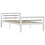 ZNTS Bed Frame White and Black Metal 90x200 cm 284544