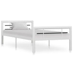 ZNTS Bed Frame without Mattress White and Black Metal 100x200 cm 284545