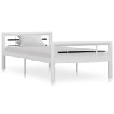 ZNTS Bed Frame without Mattress White and Black Metal 100x200 cm 284545