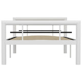 ZNTS Bed Frame without Mattress White and Black Metal 100x200 cm 284545