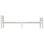 ZNTS Bed Frame without Mattress White and Black Metal 100x200 cm 284545