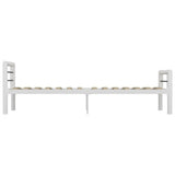 ZNTS Bed Frame without Mattress White and Black Metal 100x200 cm 284545