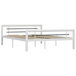 ZNTS Bed Frame without Mattress White and Black Metal 160x200 cm 284548