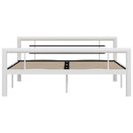 ZNTS Bed Frame without Mattress White and Black Metal 160x200 cm 284548
