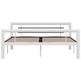 ZNTS Bed Frame without Mattress White and Black Metal 160x200 cm 284548