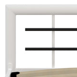 ZNTS Bed Frame without Mattress White and Black Metal 160x200 cm 284548