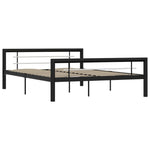 ZNTS Bed Frame without Mattress Black and White Metal 120x200 cm 284552