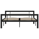 ZNTS Bed Frame without Mattress Black and White Metal 120x200 cm 284552