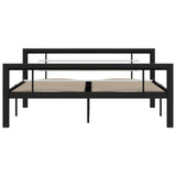 ZNTS Bed Frame without Mattress Black and White Metal 120x200 cm 284552
