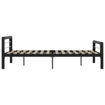 ZNTS Bed Frame without Mattress Black and White Metal 120x200 cm 284552