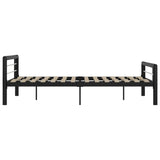 ZNTS Bed Frame without Mattress Black and White Metal 120x200 cm 284552