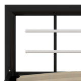 ZNTS Bed Frame without Mattress Black and White Metal 120x200 cm 284552