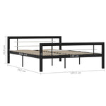 ZNTS Bed Frame without Mattress Black and White Metal 120x200 cm 284552