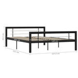 ZNTS Bed Frame without Mattress Black and White Metal 120x200 cm 284552