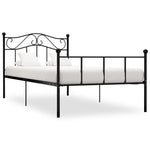 ZNTS 284523 Bed Frame without Mattress Black Metal 90x200 cm