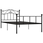 ZNTS 284523 Bed Frame without Mattress Black Metal 90x200 cm