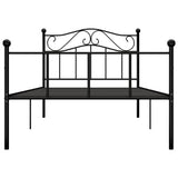 ZNTS 284523 Bed Frame without Mattress Black Metal 90x200 cm
