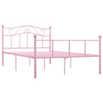 ZNTS 284540 Bed Frame without Mattress Pink Metal 140x200 cm