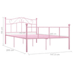 ZNTS 284540 Bed Frame without Mattress Pink Metal 140x200 cm