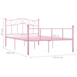 ZNTS 284540 Bed Frame without Mattress Pink Metal 140x200 cm