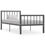 ZNTS Bed Frame Grey Metal 90x200 cm 284574
