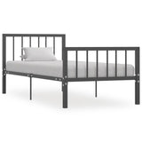 ZNTS Bed Frame Grey Metal 90x200 cm 284574